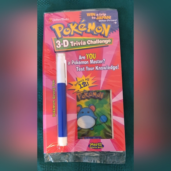 Pokemon 3D Trivia Challenge MARILL Trivia Book GOLDEN BOOKS Sealed NINTENDO RARE - Picture 4 of 4